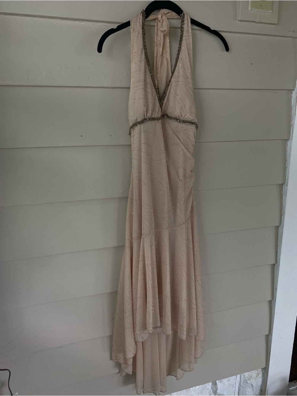 Taboo Halter dress Beaded Trim